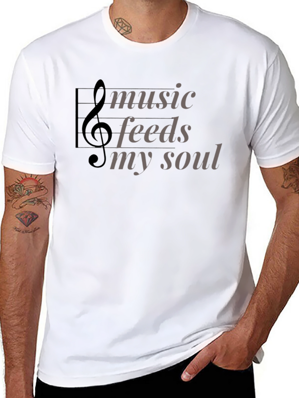 Music Feeds My Soul Black T-Shirt