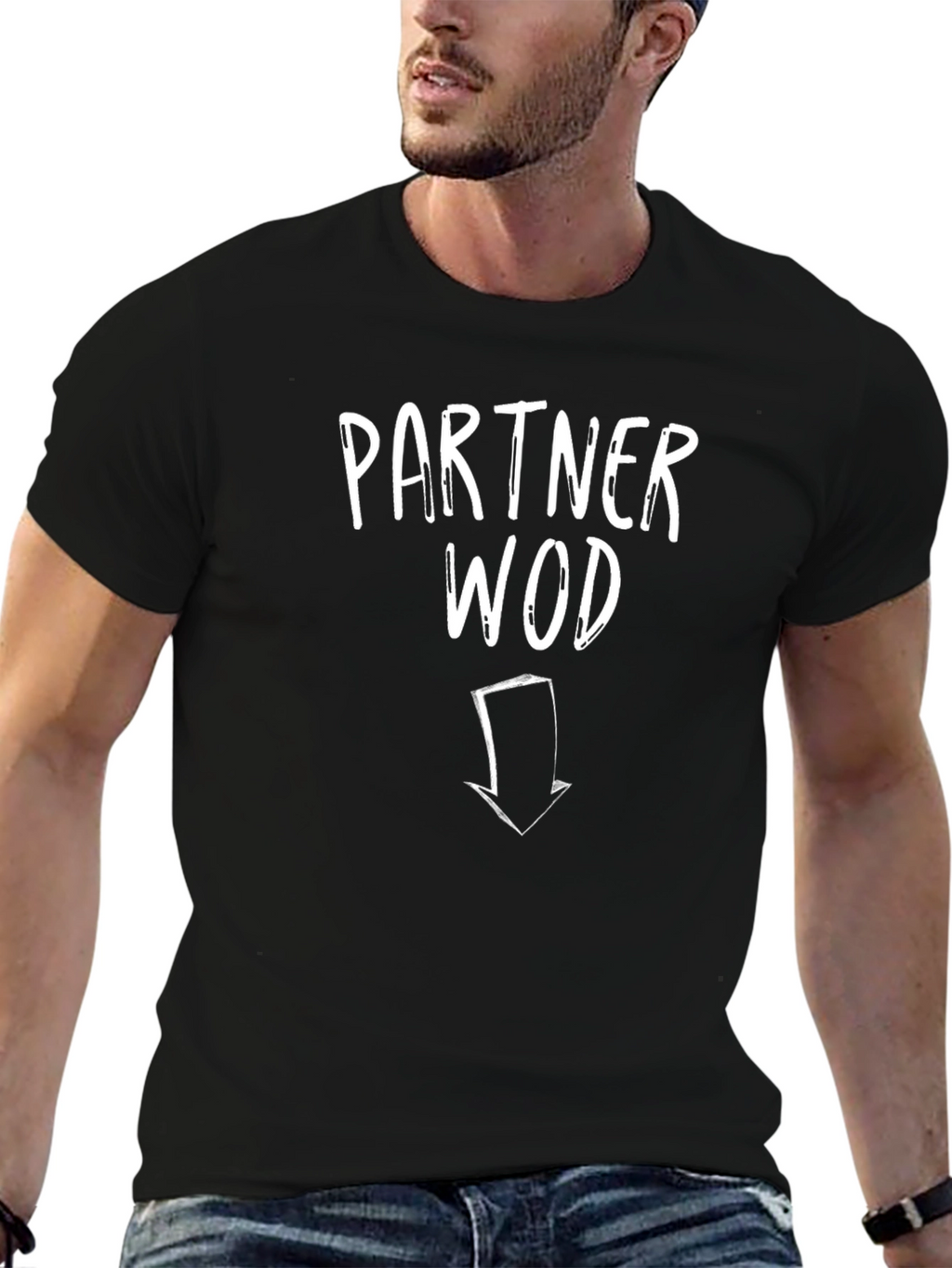 Partner WOD Black T-Shirt - Workout Design