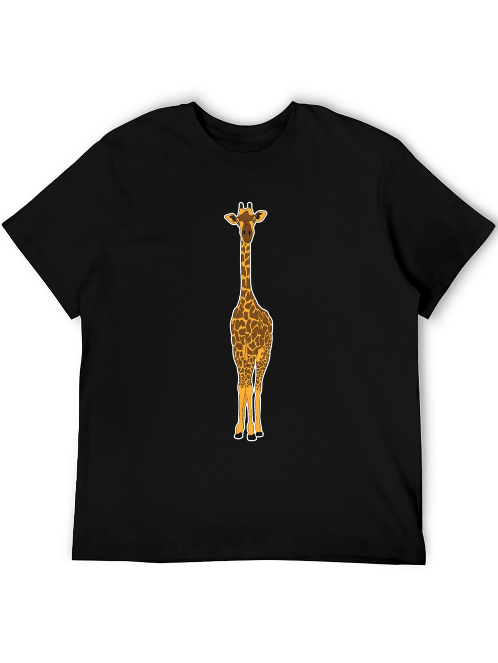 Giraffe Graphic Tee - Mens Black Crew Neck T-Shirt
