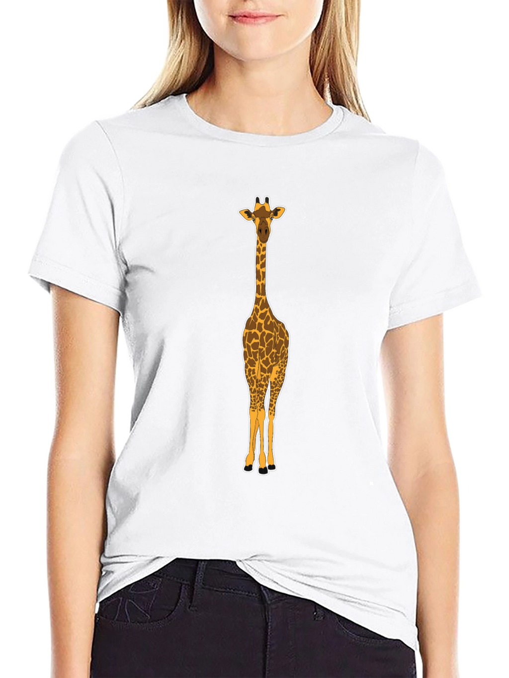 Giraffe Graphic Tee - Mens Black Crew Neck T-Shirt