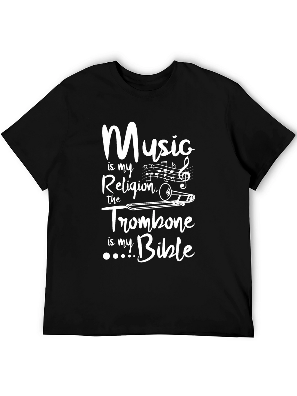 Music Is My Religion Trombone Bible T-Shirt