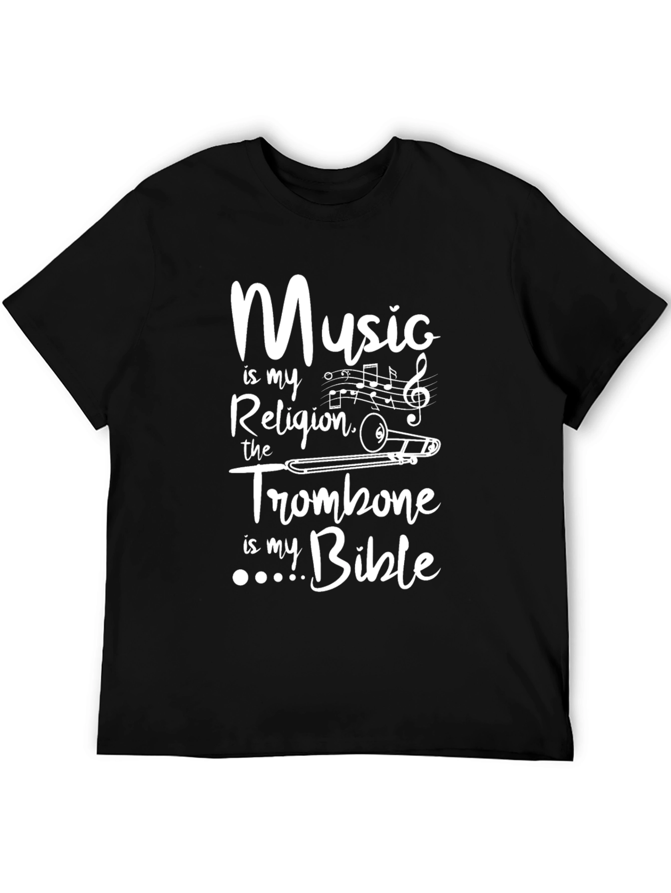 Music Is My Religion Trombone Bible T-Shirt