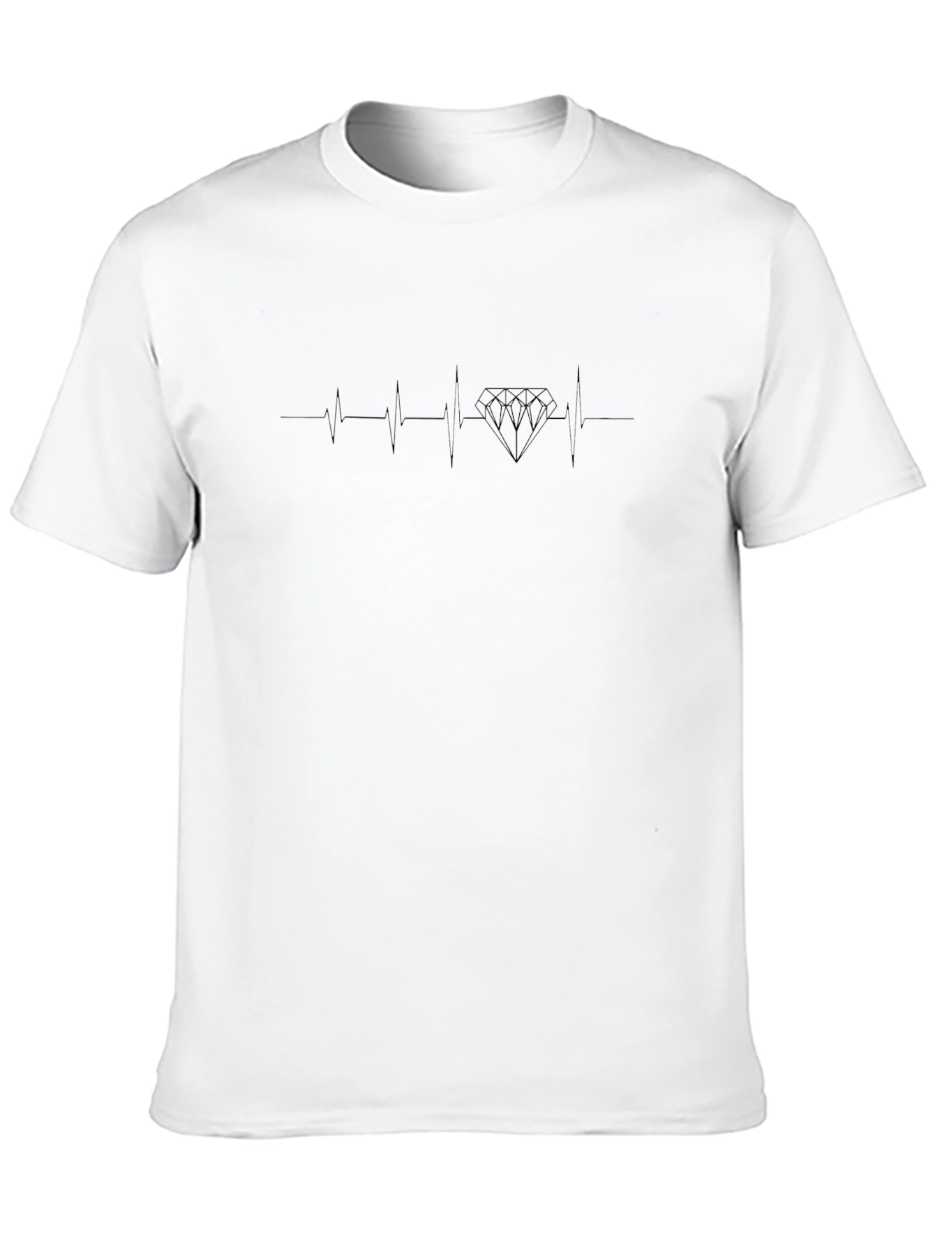 Heartbeat Diamond Mens Black Graphic Tee
