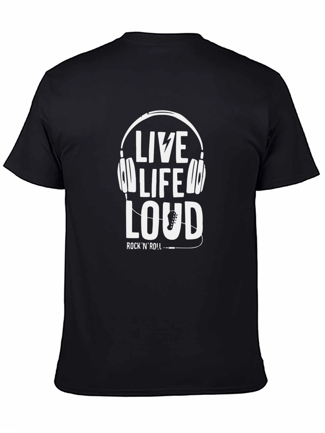 Live Life Loud RockNRoll Black T-Shirt