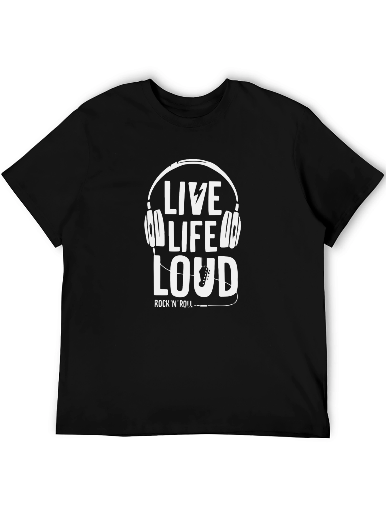 Live Life Loud RockNRoll Black T-Shirt