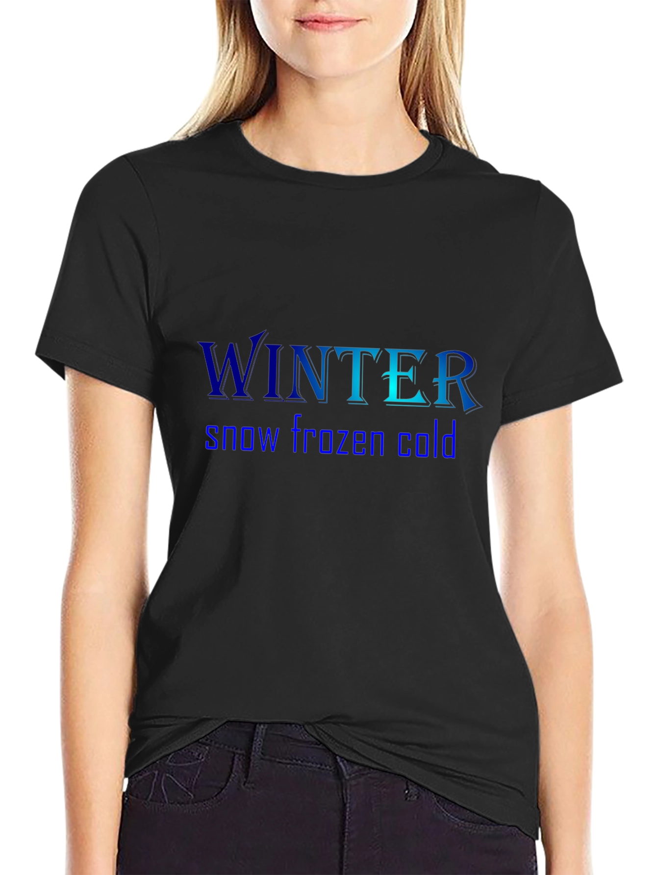 Winter Theme Black T-Shirt