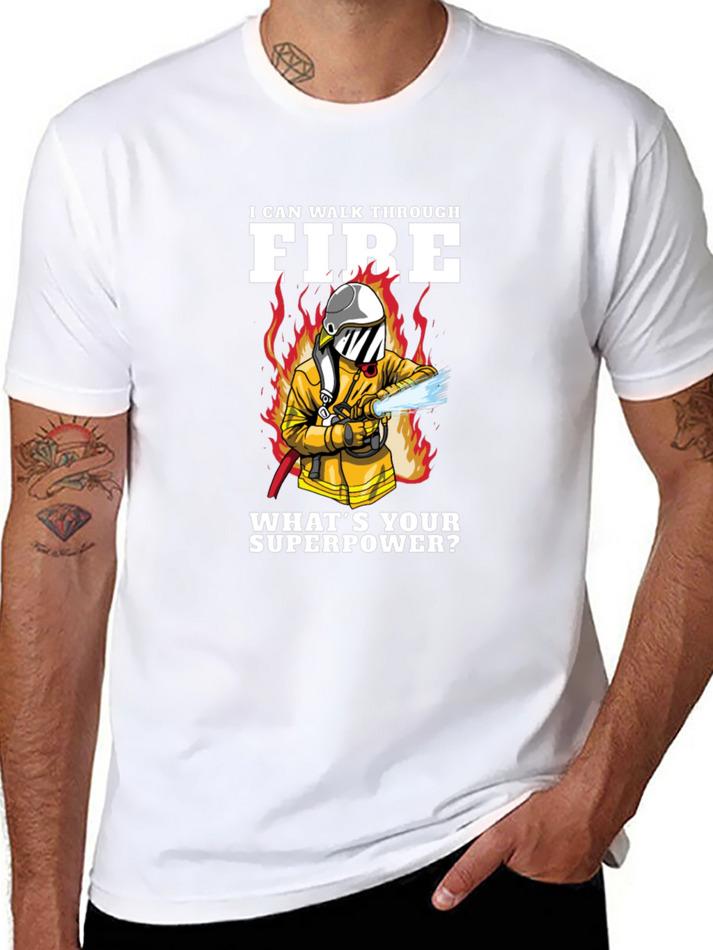 Firefighter Superpower Graphic T-Shirt