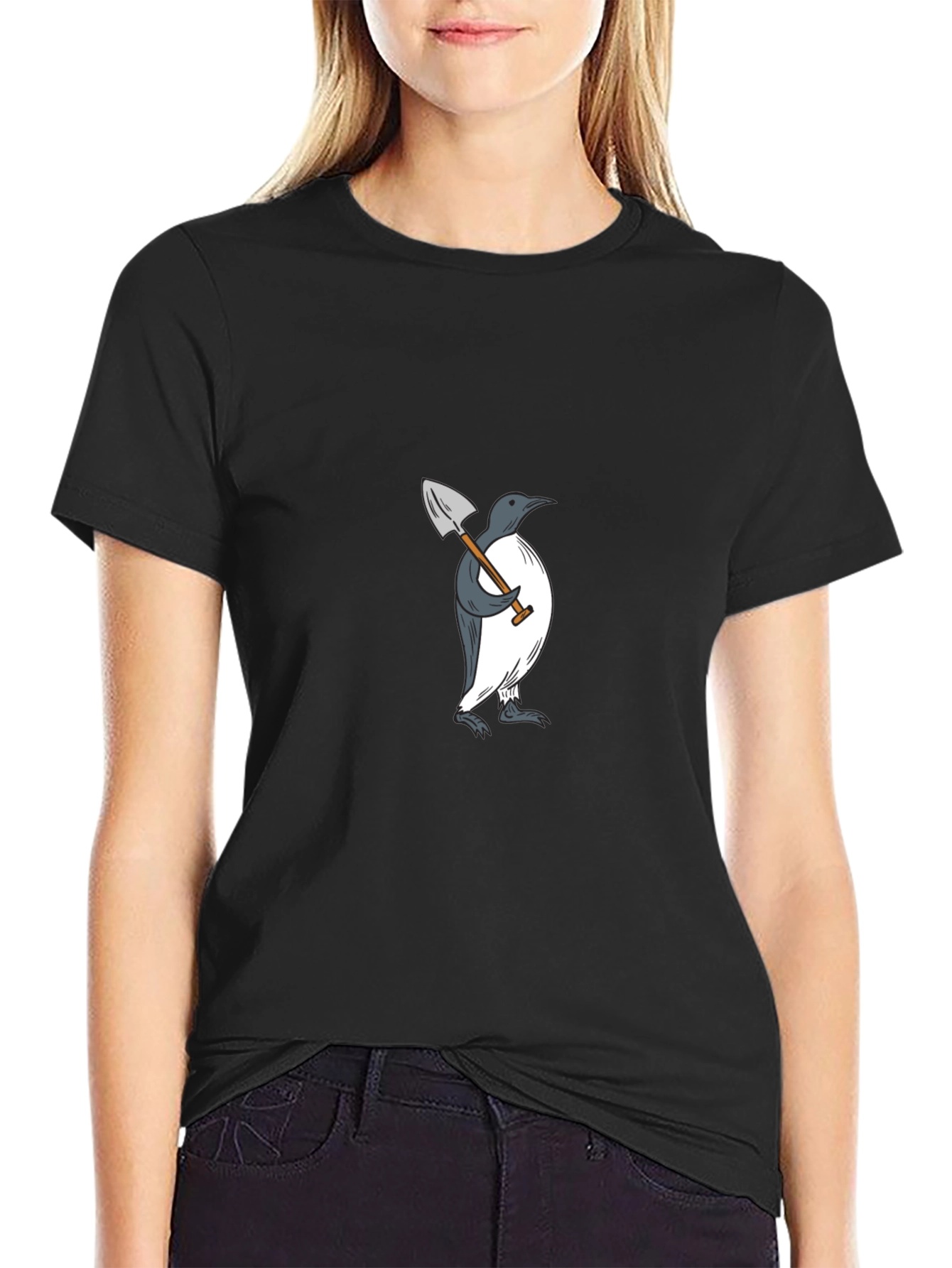 Penguin Shovel Graphic T-Shirt