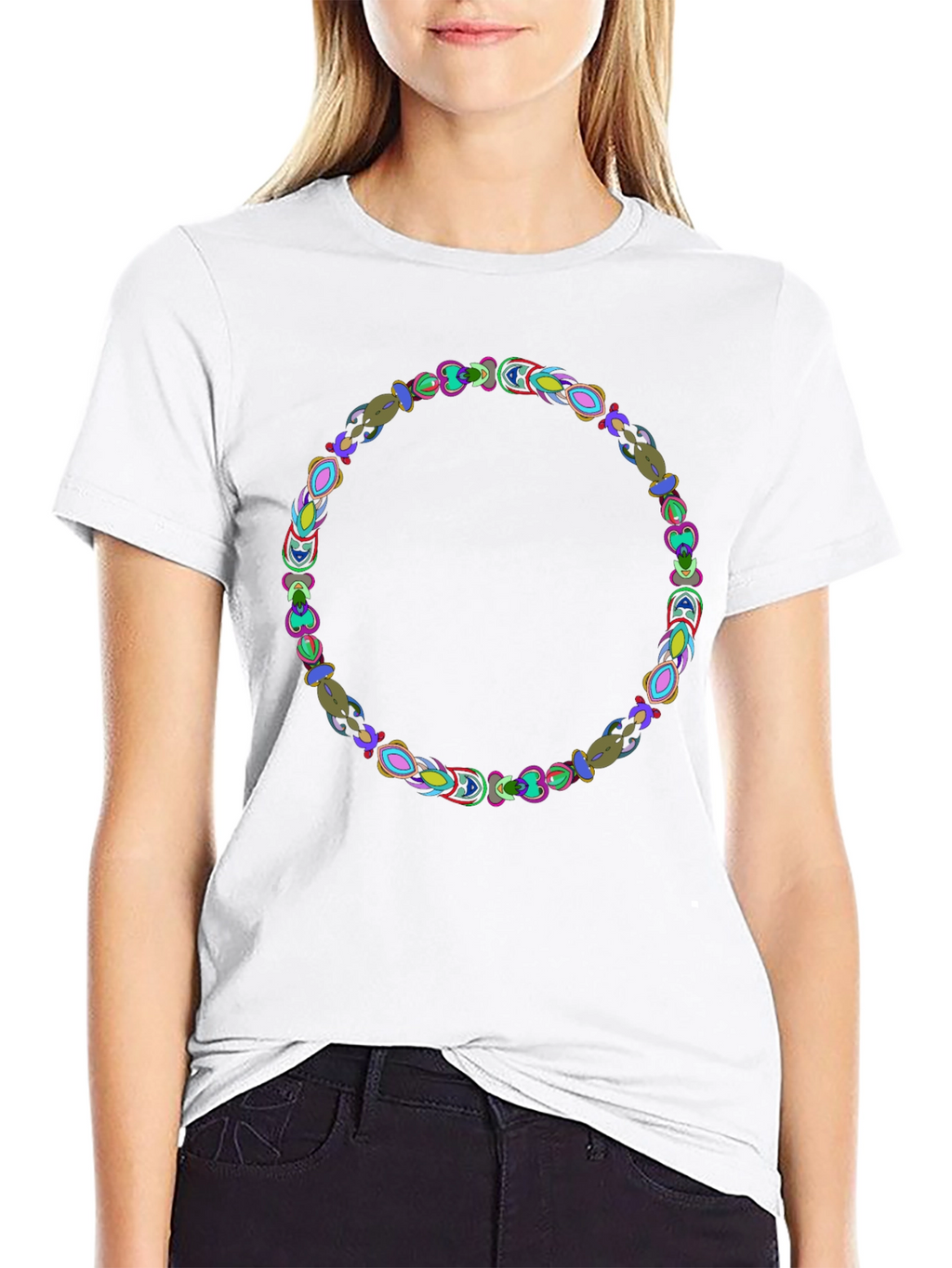 Abstract Circle Graphic Black Tee