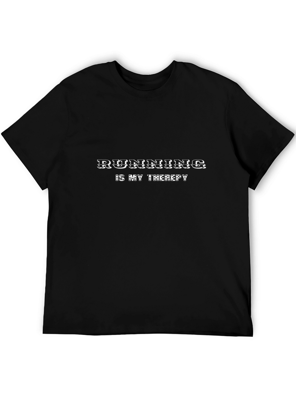 Running is My Therapy Black T-Shirt