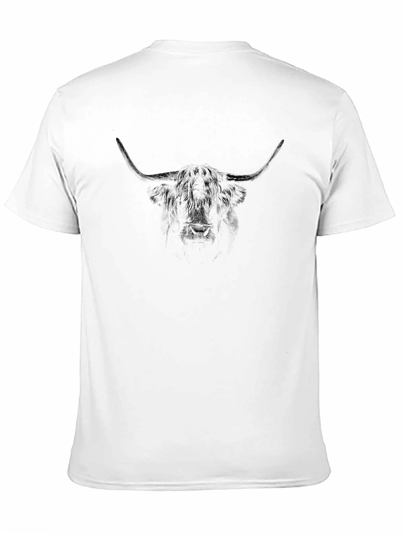 Highland Cow Graphic Tee - Black Cotton T-Shirt