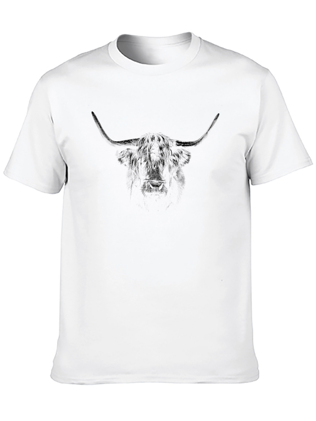 Highland Cow Graphic Tee - Black Cotton T-Shirt