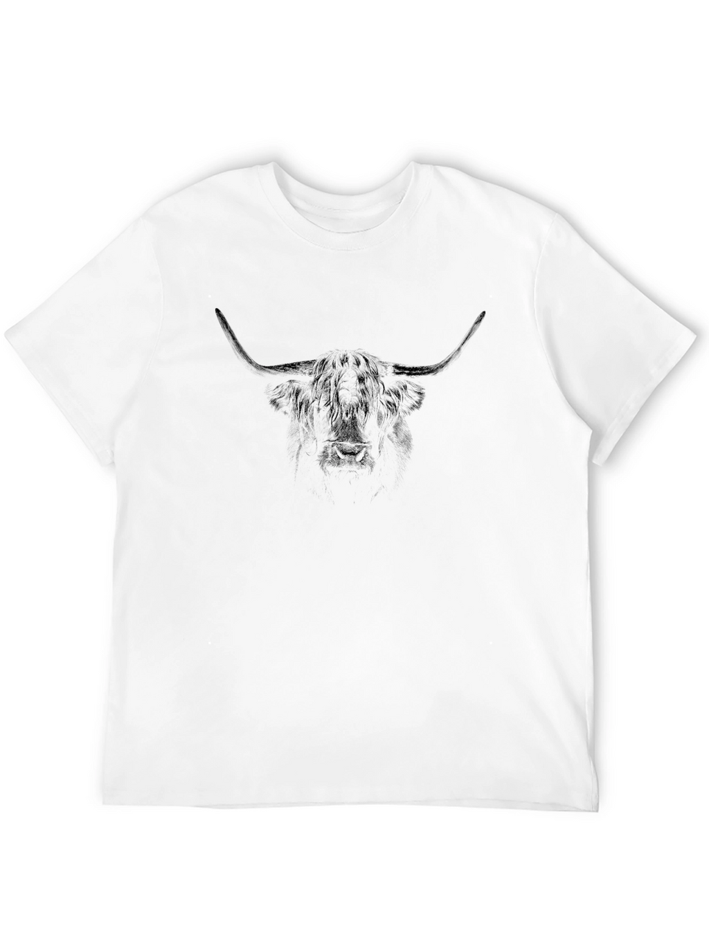 Highland Cow Graphic Tee - Black Cotton T-Shirt