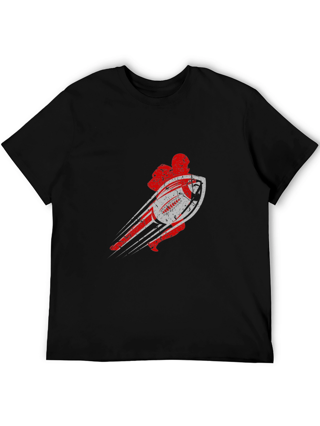 Distressed Football Graphic Tee - Black
