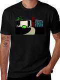Modern House Graphic Tee - Black Cotton Blend
