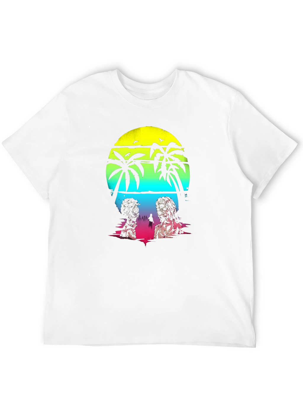 Zombie Beach T-Shirt: Sunset Palm Design