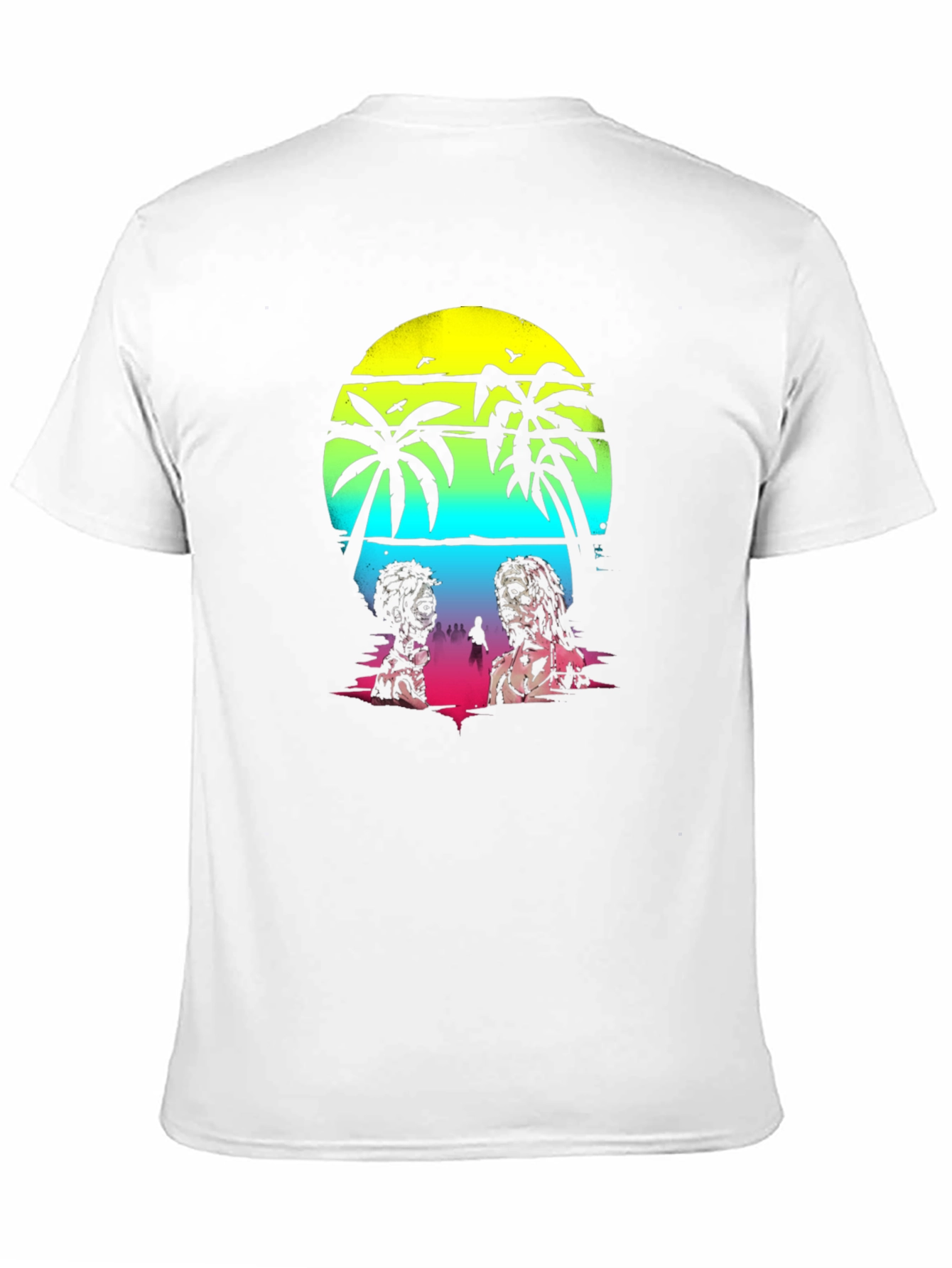Zombie Beach T-Shirt: Sunset Palm Design
