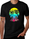 Zombie Beach T-Shirt: Sunset Palm Design