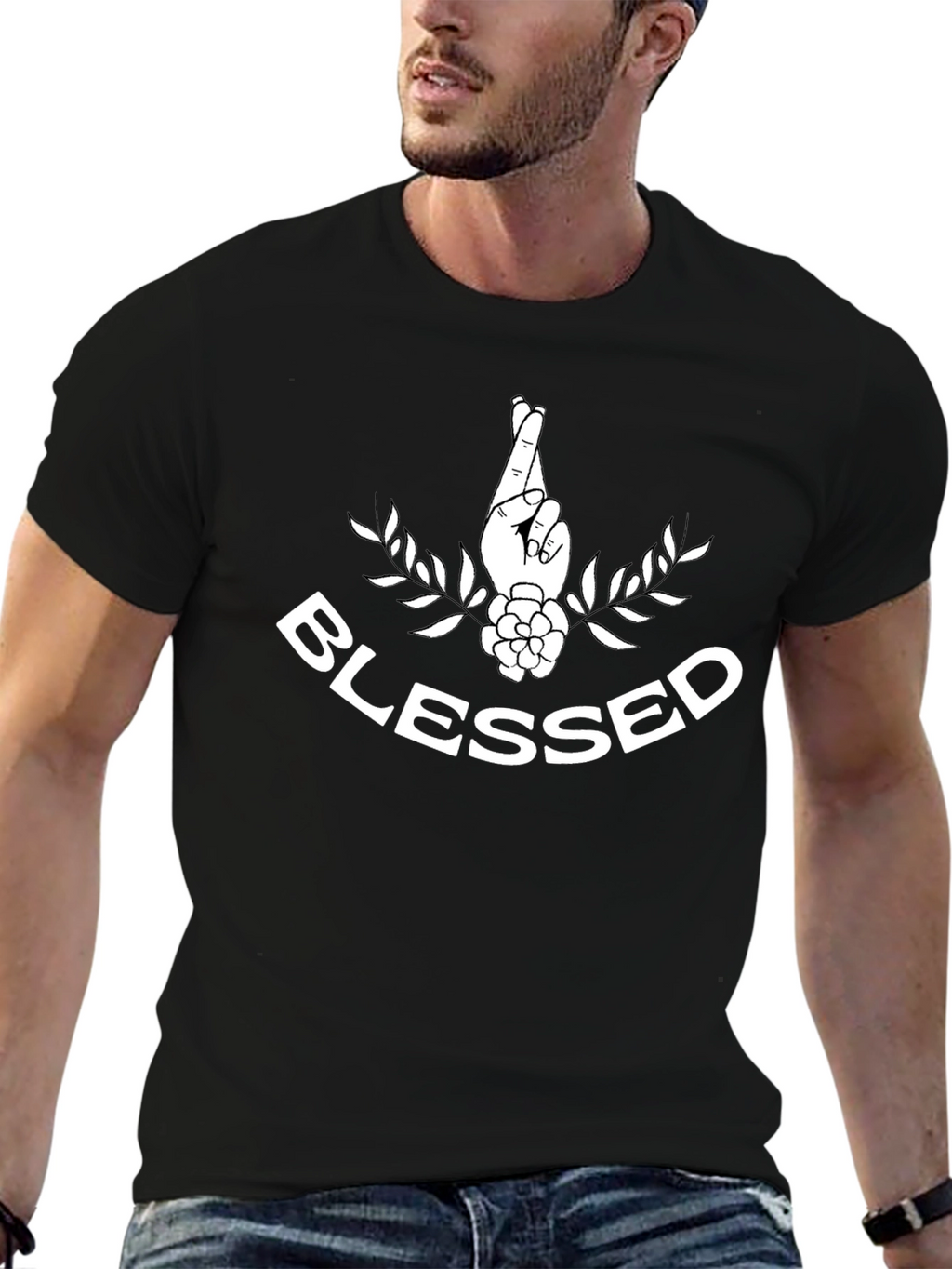 Blessed Graphic Tee - Lucky Fingers Crossed T-Shirt