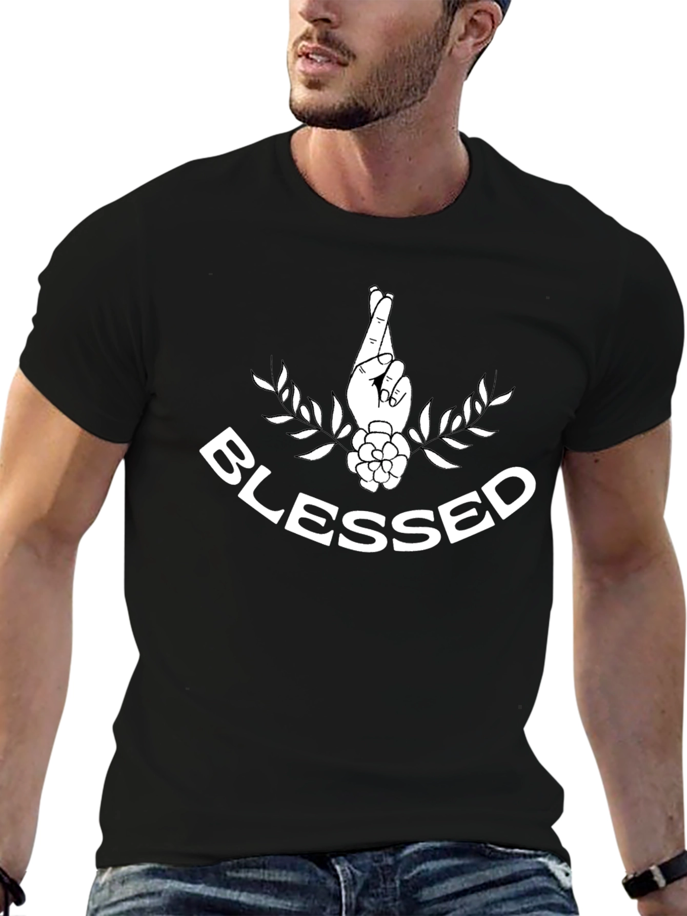 Blessed Graphic Tee - Lucky Fingers Crossed T-Shirt