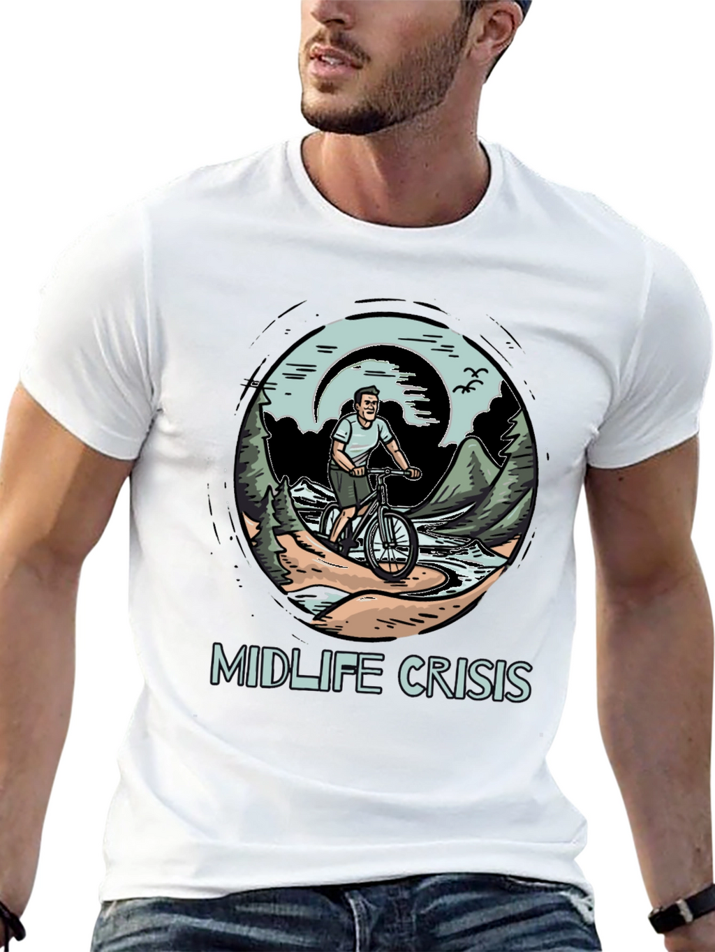 Midlife Crisis Biker T-Shirt: Outdoor Adventure Tee