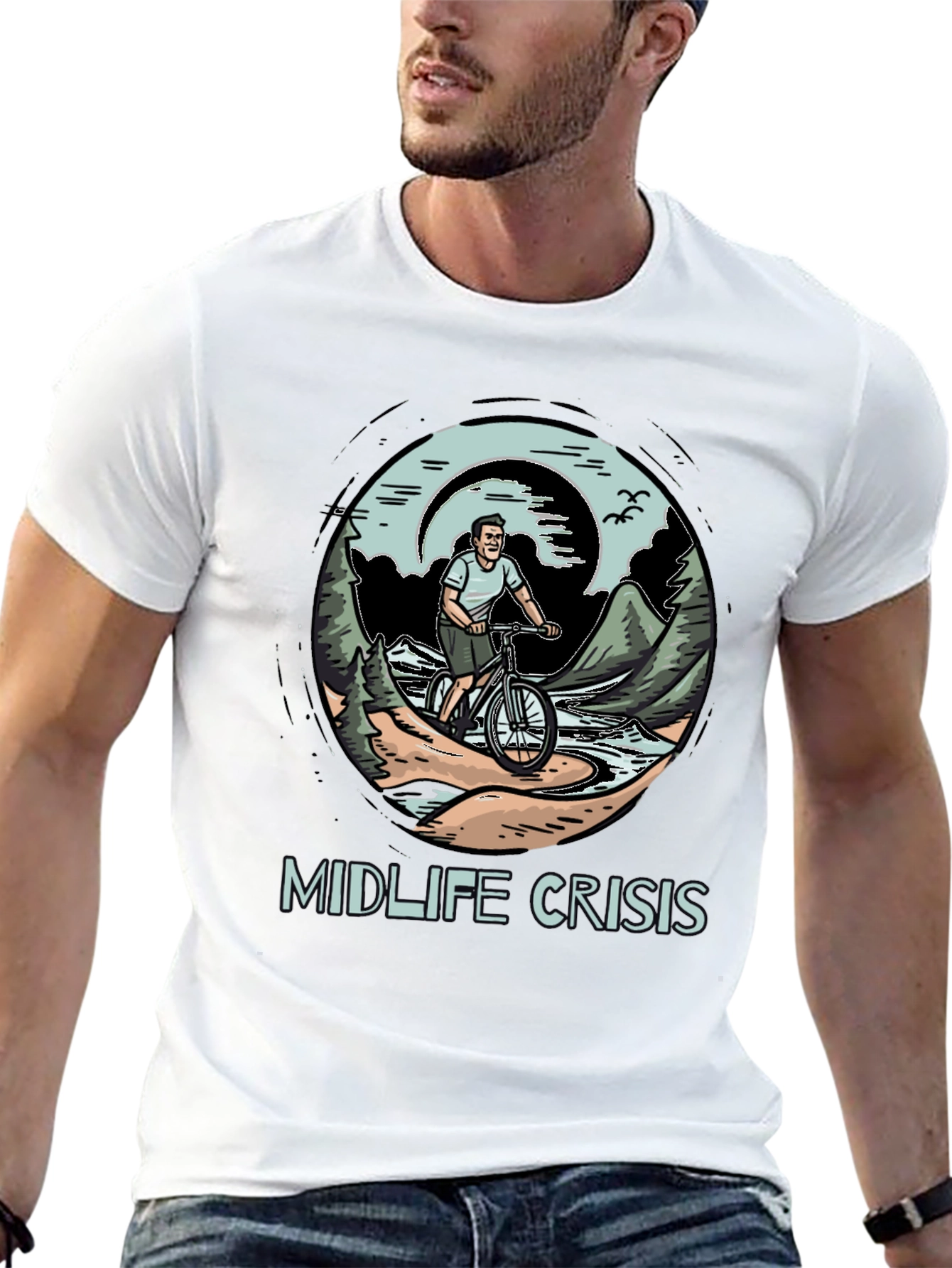 Midlife Crisis Biker T-Shirt: Outdoor Adventure Tee