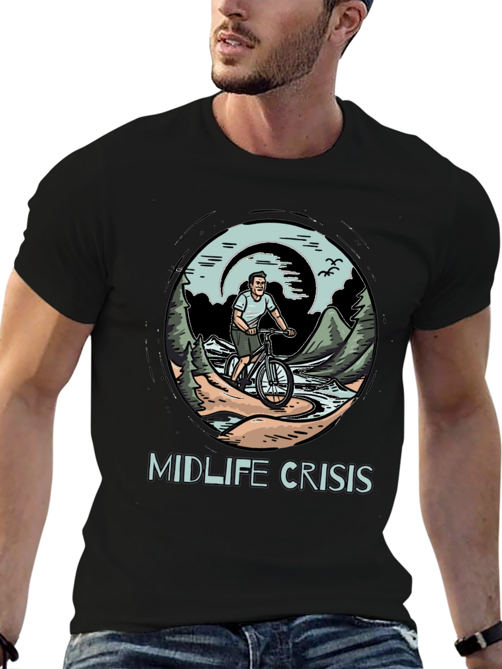Midlife Crisis Biker T-Shirt: Outdoor Adventure Tee