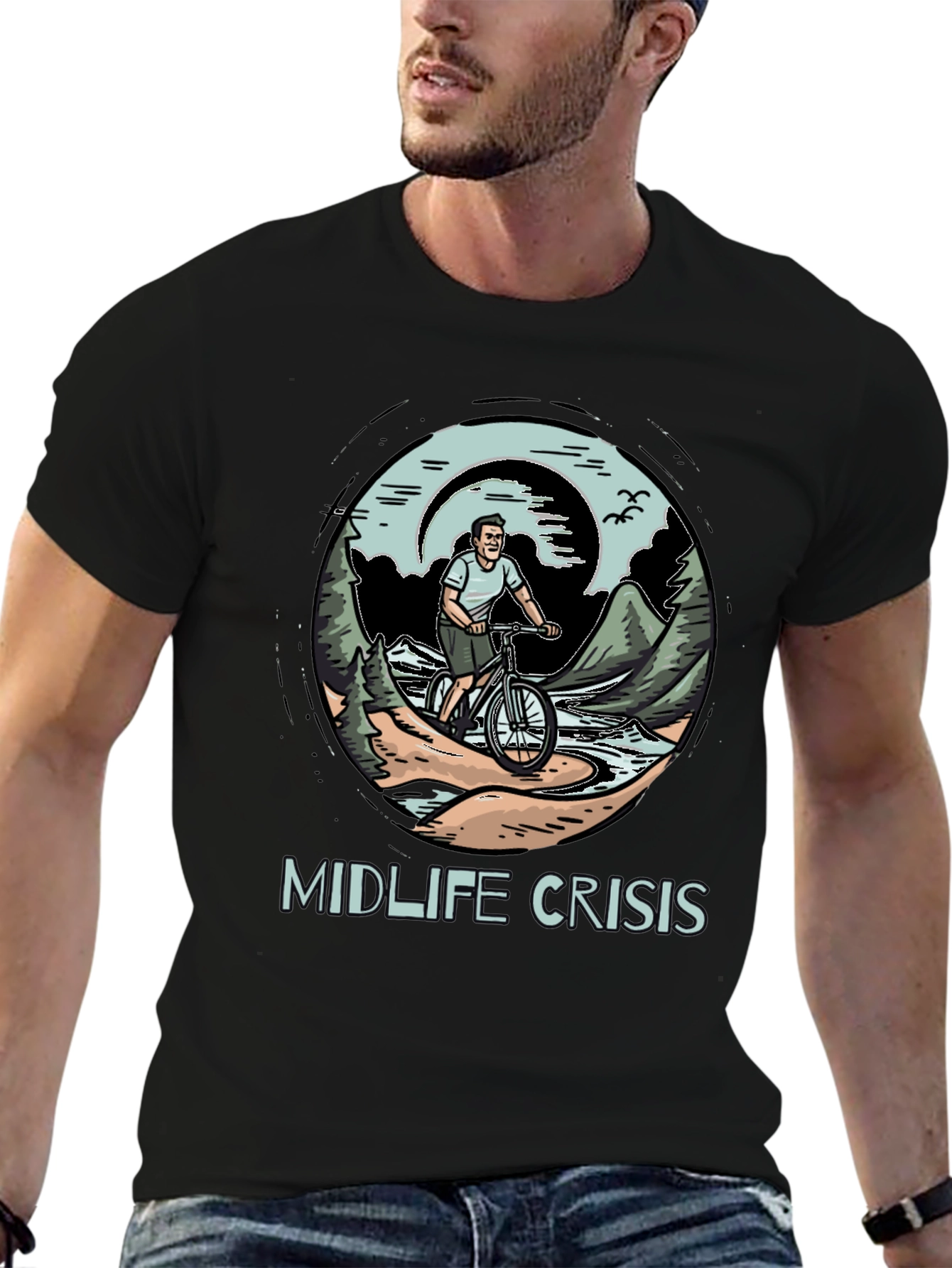 Midlife Crisis Biker T-Shirt: Outdoor Adventure Tee