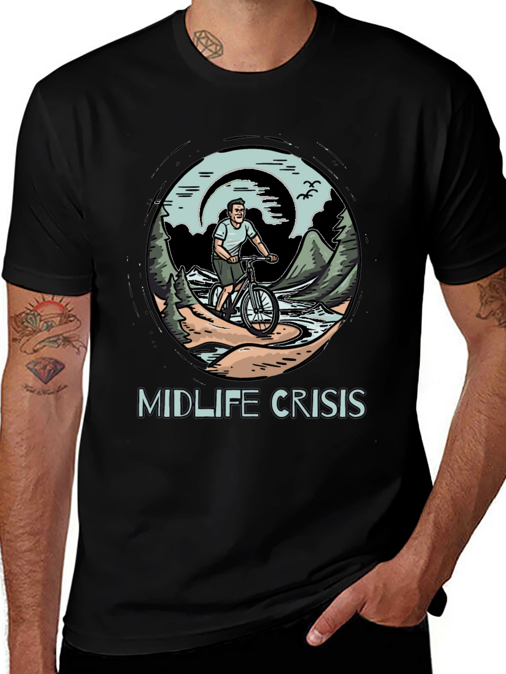 Midlife Crisis Biker T-Shirt: Outdoor Adventure Tee
