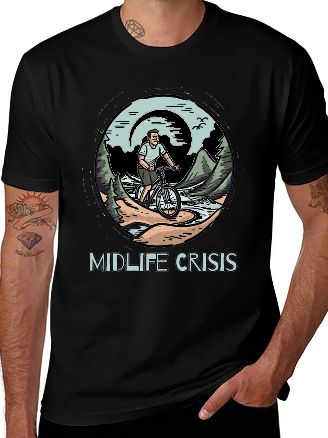 Midlife Crisis Biker T-Shirt: Outdoor Adventure Tee