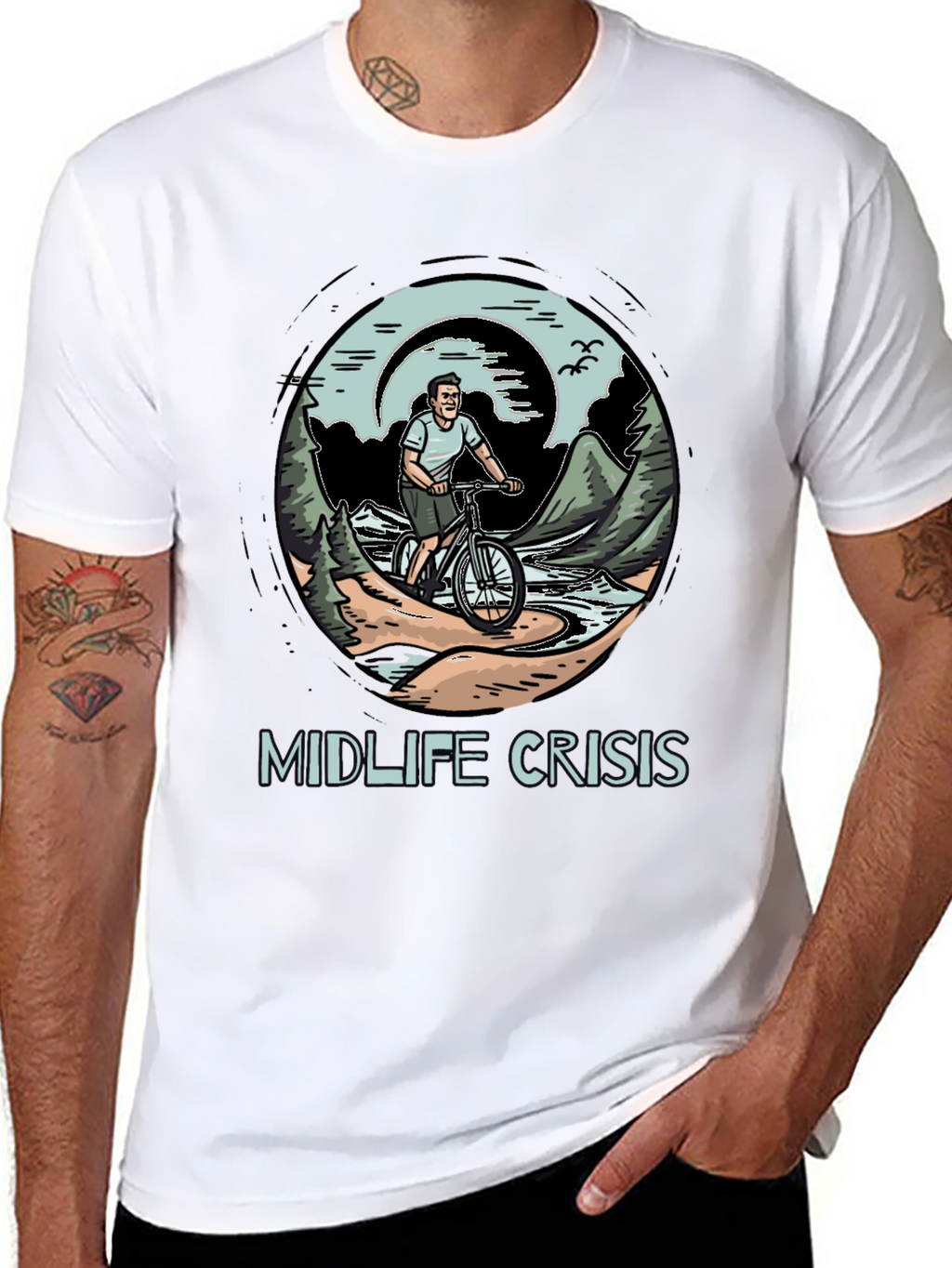 Midlife Crisis Biker T-Shirt: Outdoor Adventure Tee