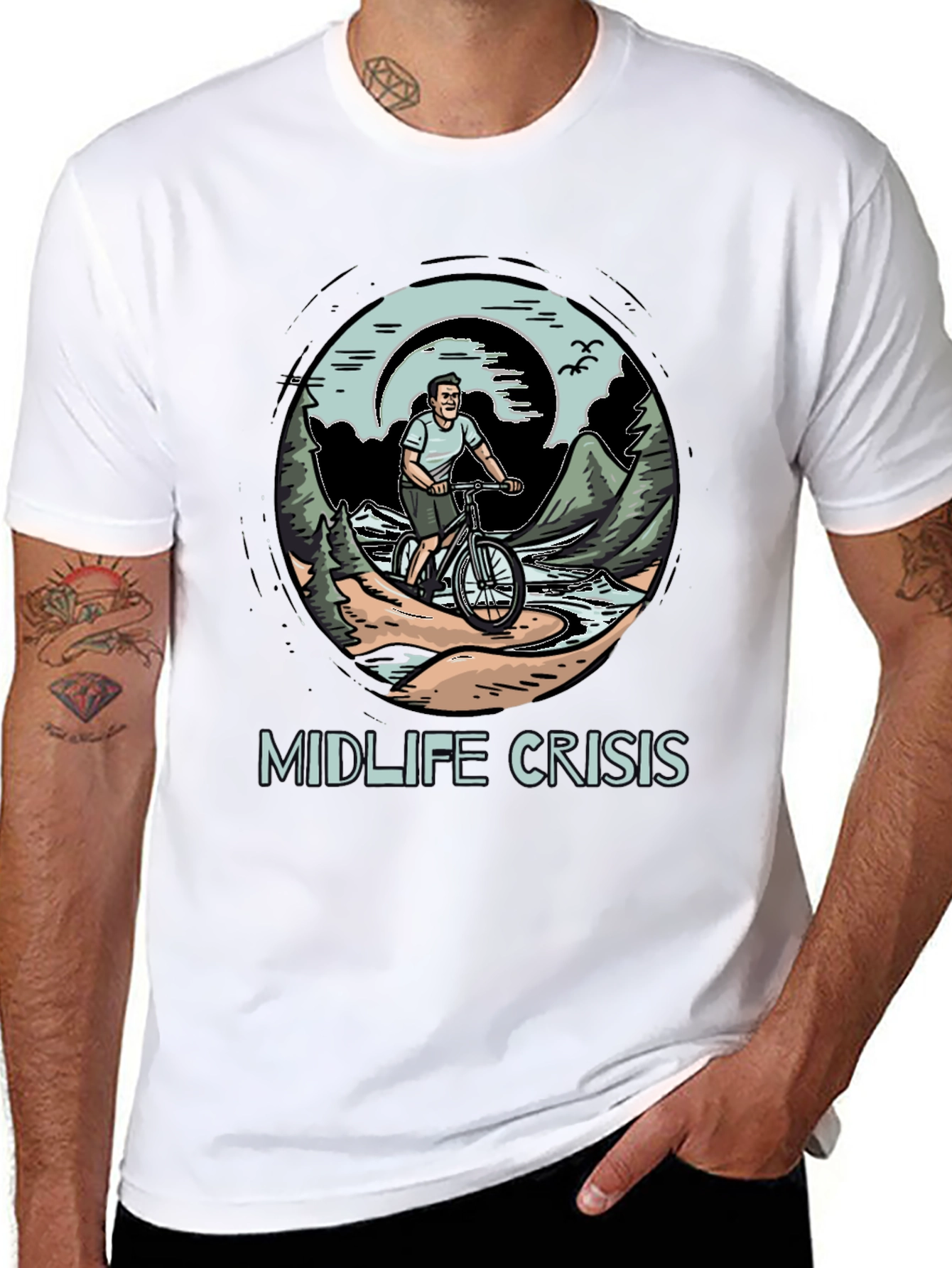 Midlife Crisis Biker T-Shirt: Outdoor Adventure Tee
