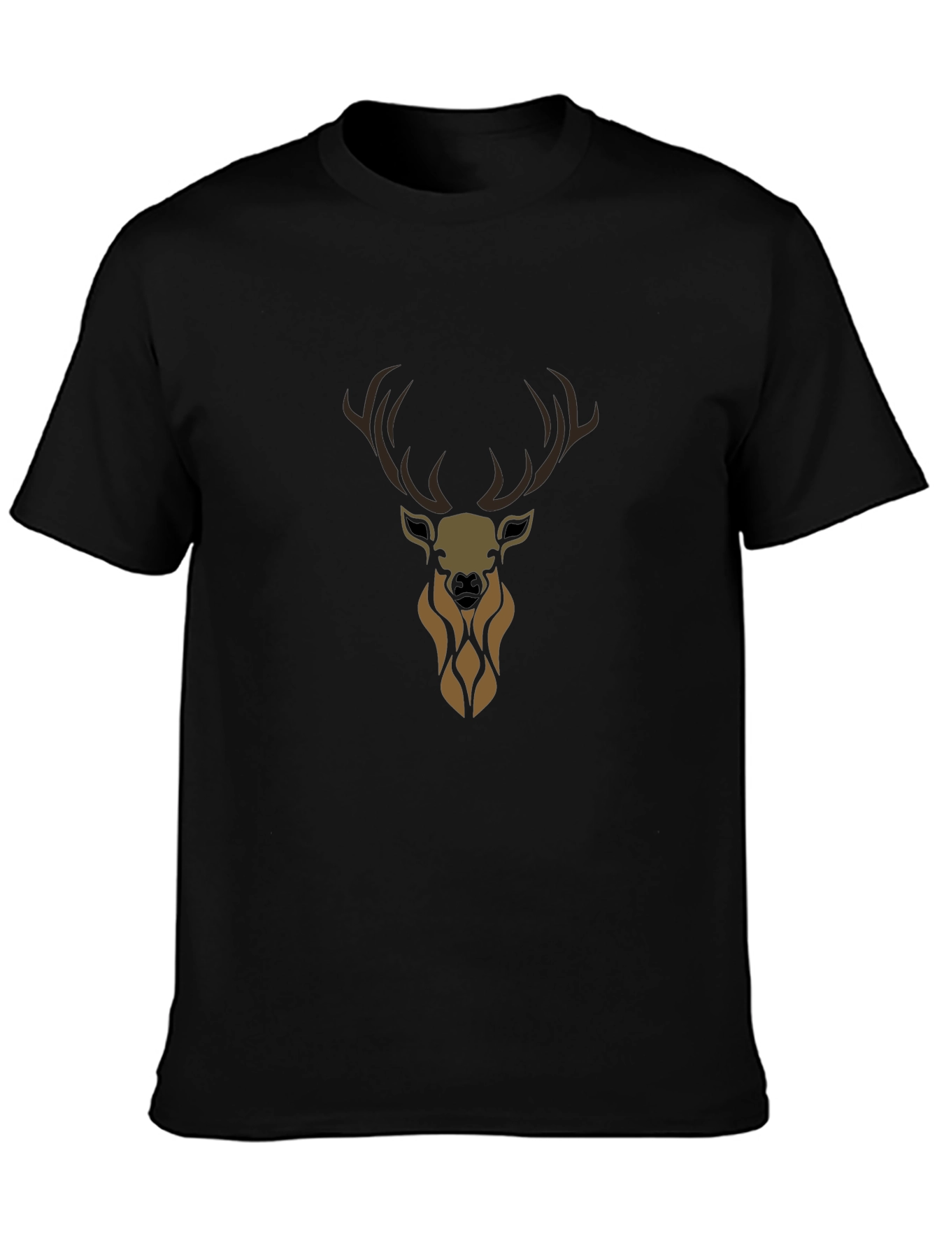 Mens Black Deer Graphic Tee
