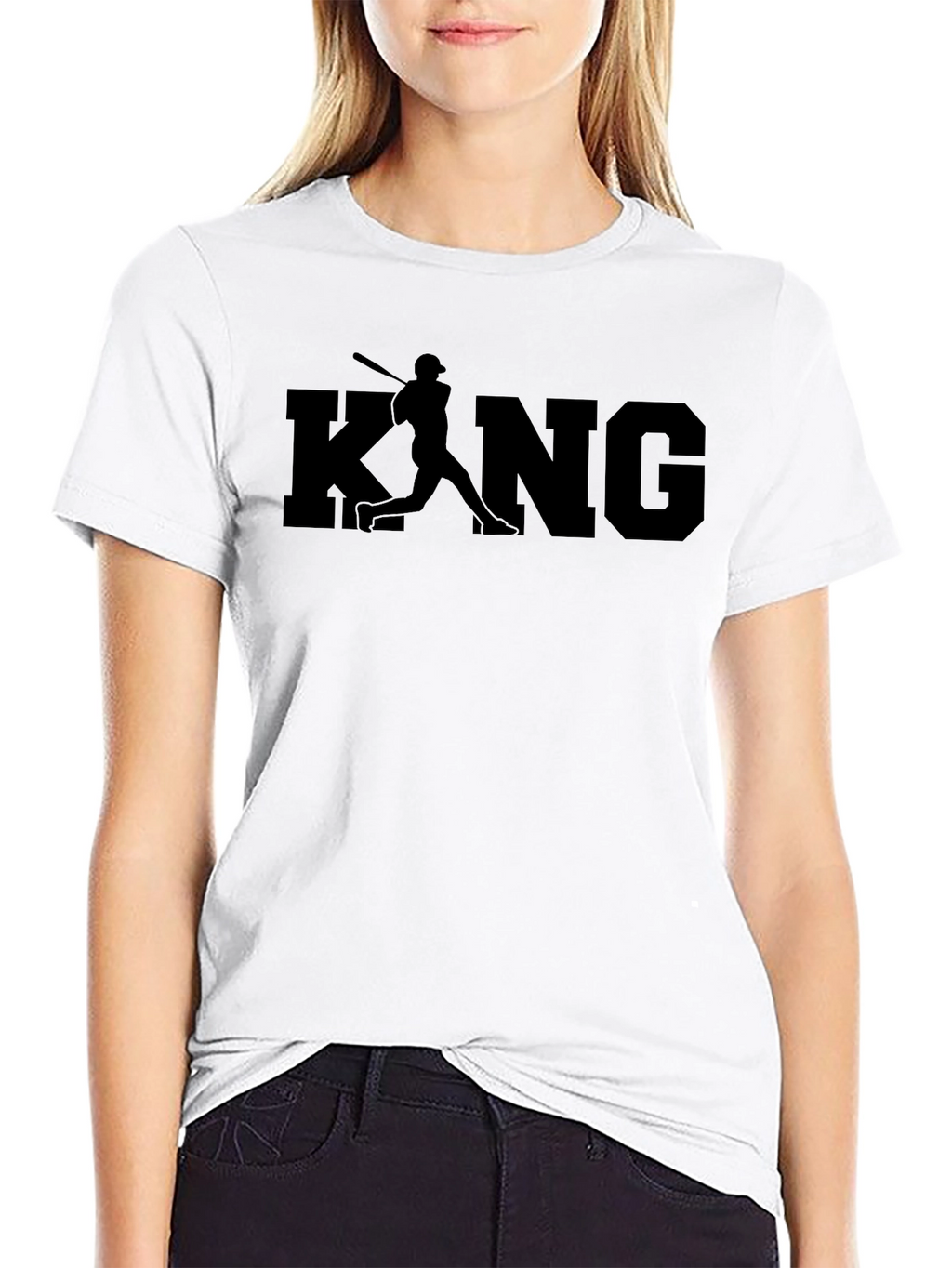 Baseball King Graphic T-Shirt - Stylish Crew Neck Tee