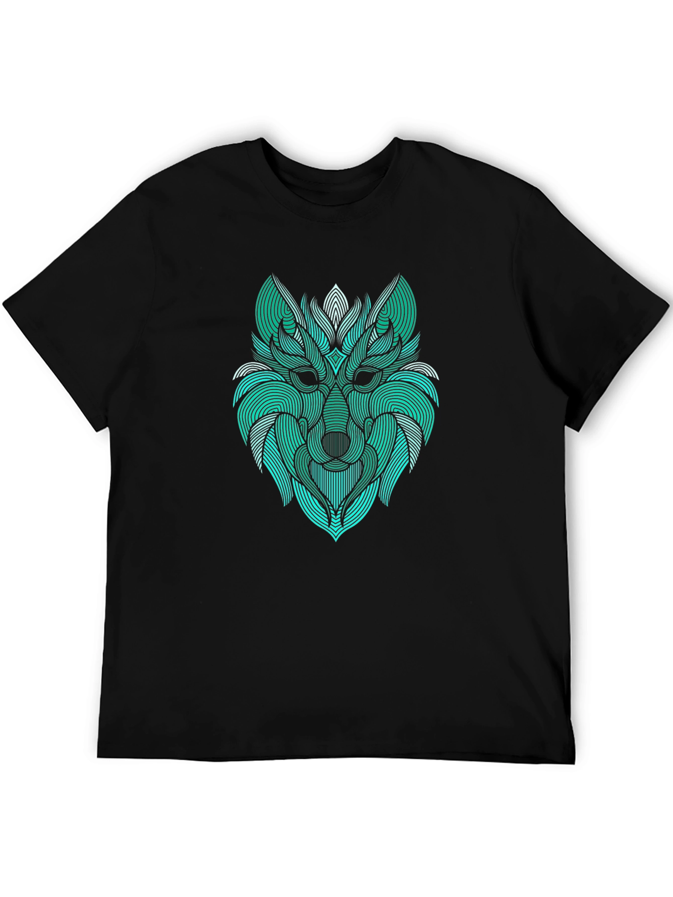 Abstract Wolf Graphic Tee - Modern Line Art Design