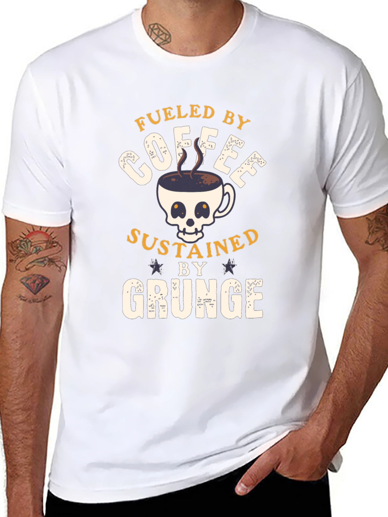 Fueled By Coffee Grunge T-Shirt
