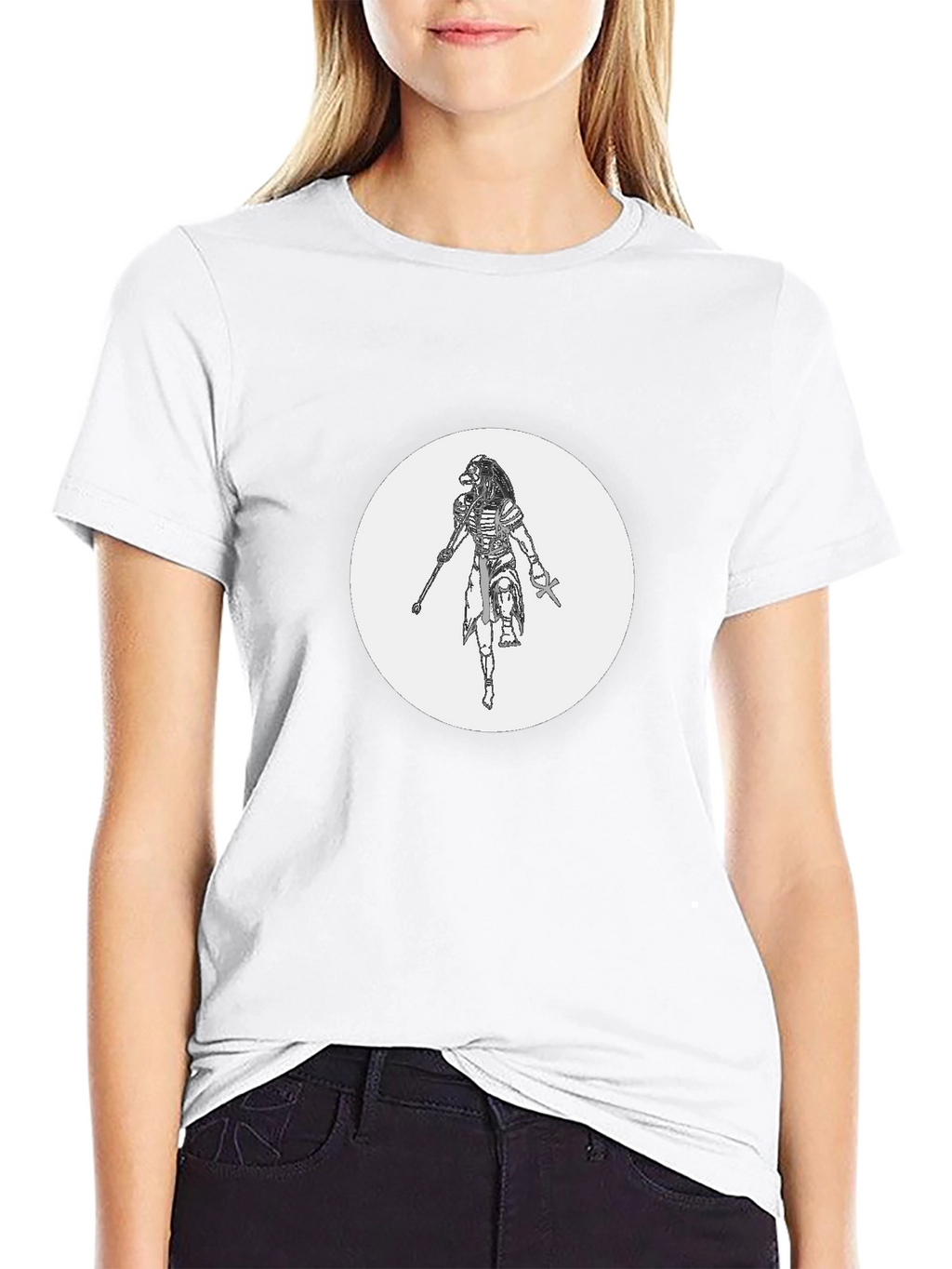 Mens Black Graphic T-Shirt - Egyptian God Design