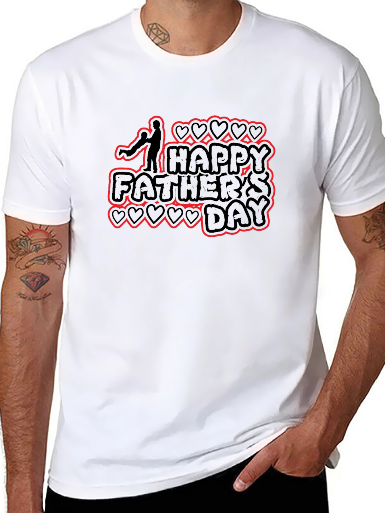 Happy Fathers Day Black Graphic T-Shirt