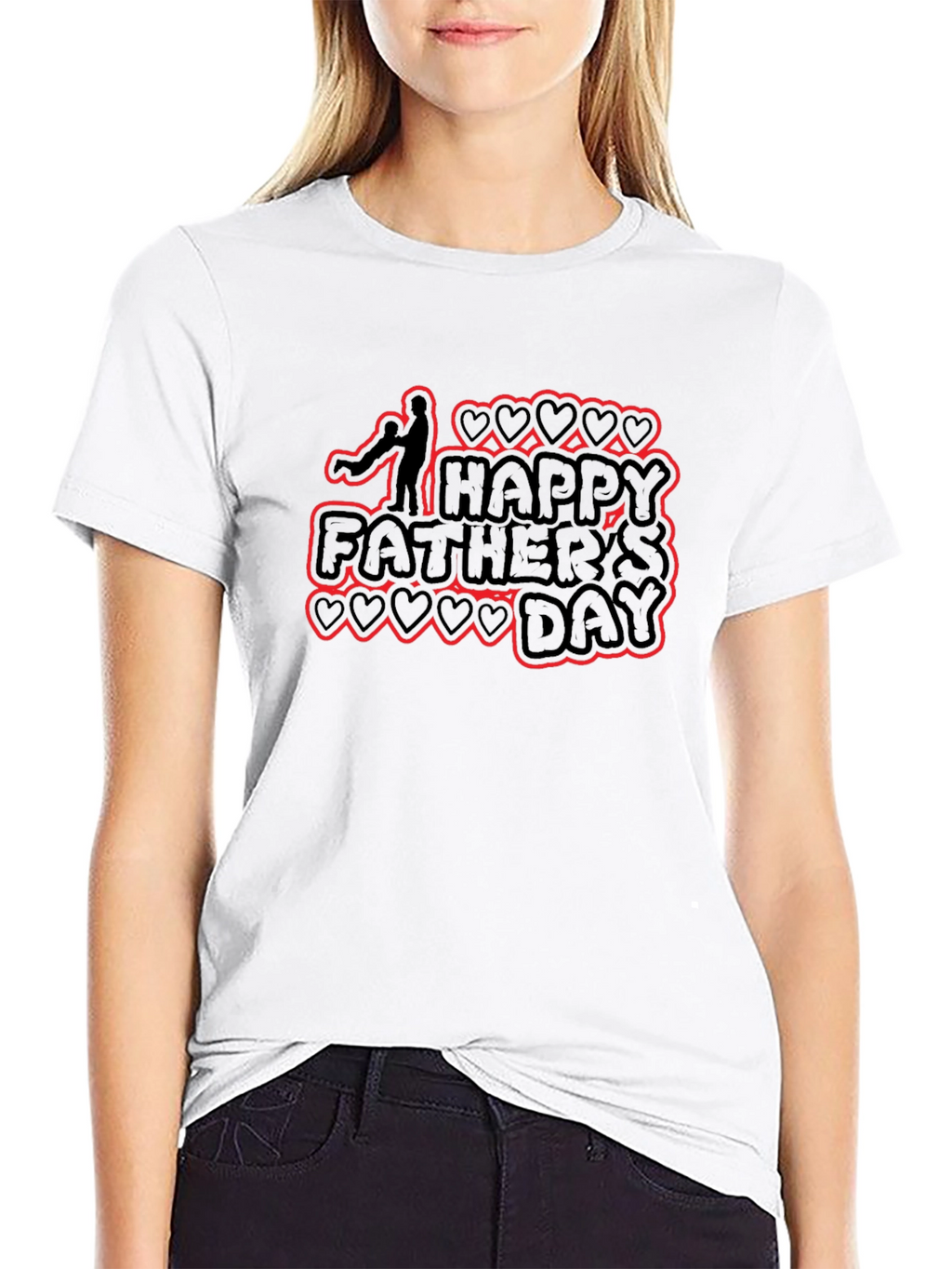 Happy Fathers Day Black Graphic T-Shirt