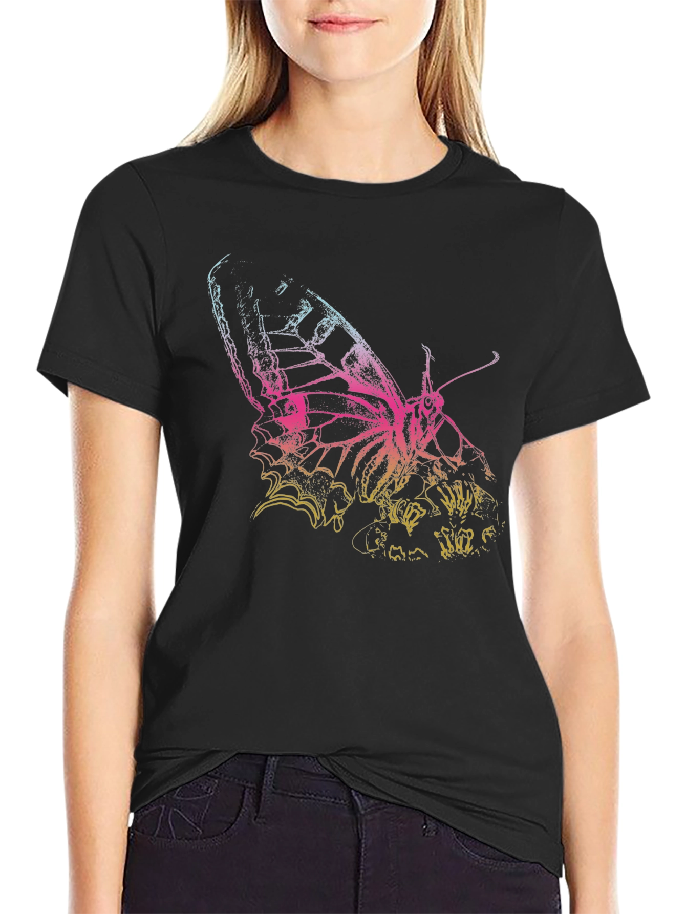 Butterfly Graphic Print Mens T-Shirt