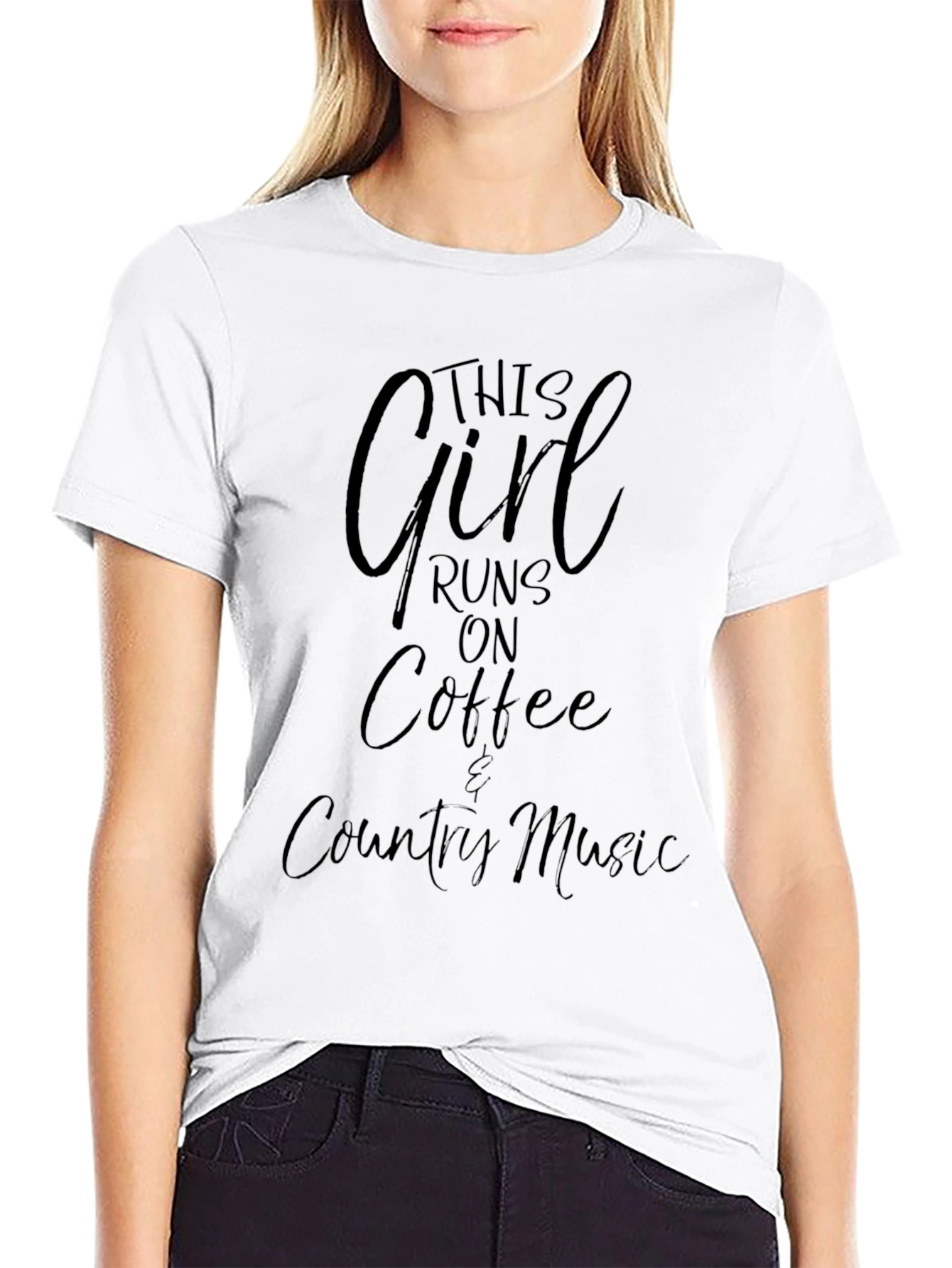 This Girl Runs on Coffee & Country Music T-Shirt
