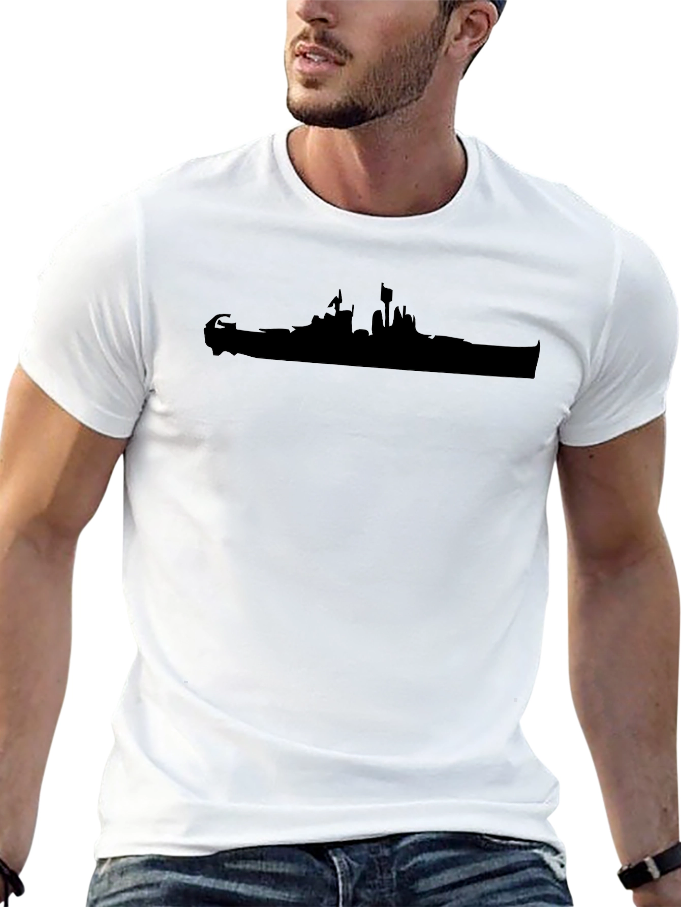 Silhouette T-Shirt - Black Casual Tee