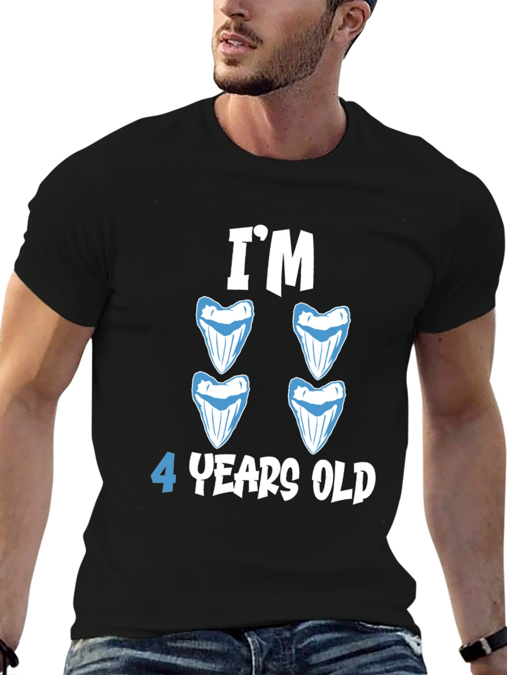 Im 4 Years Old Shark Teeth Birthday T-Shirt