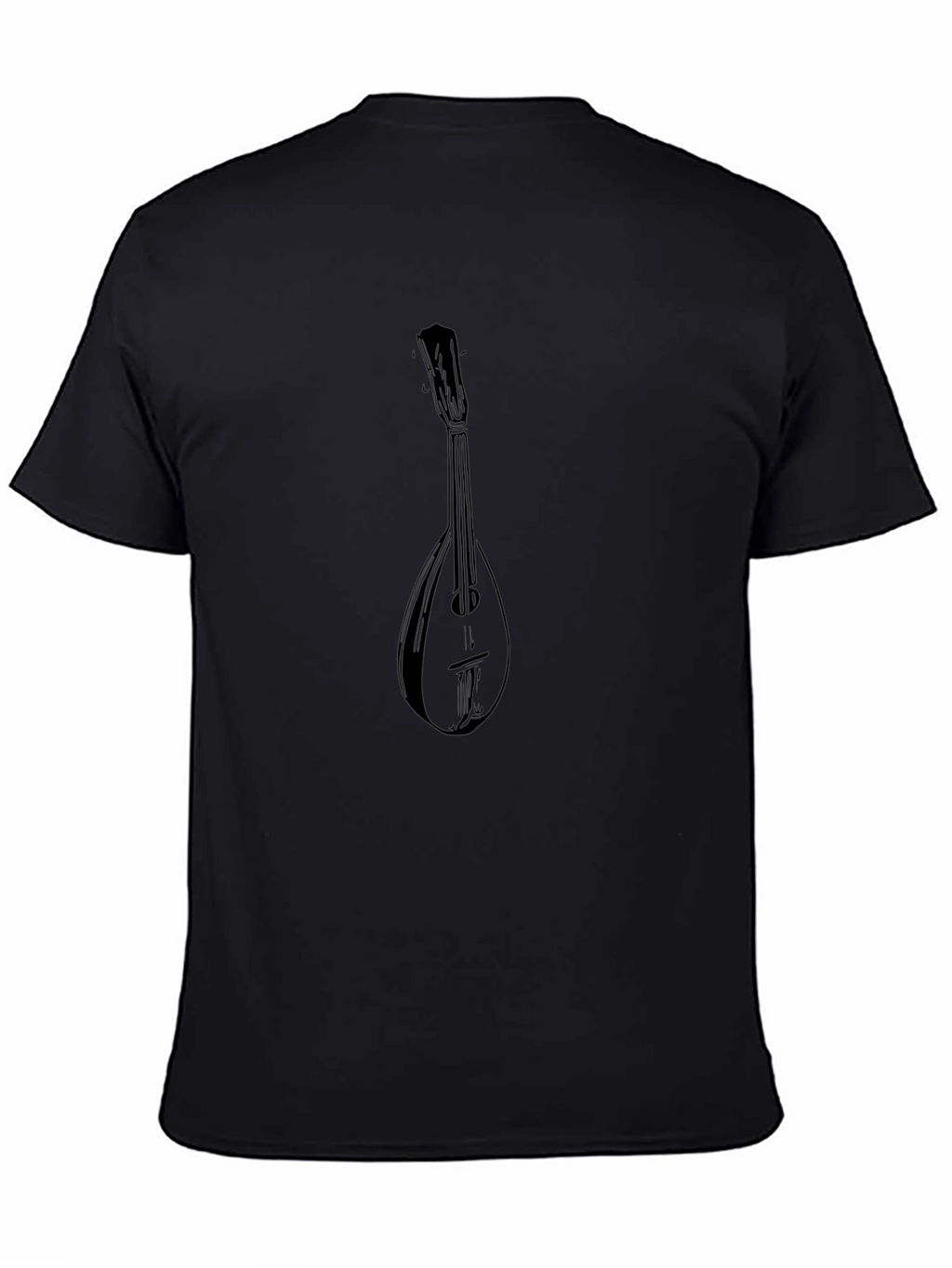 Mens Black Mandolin Graphic Tee