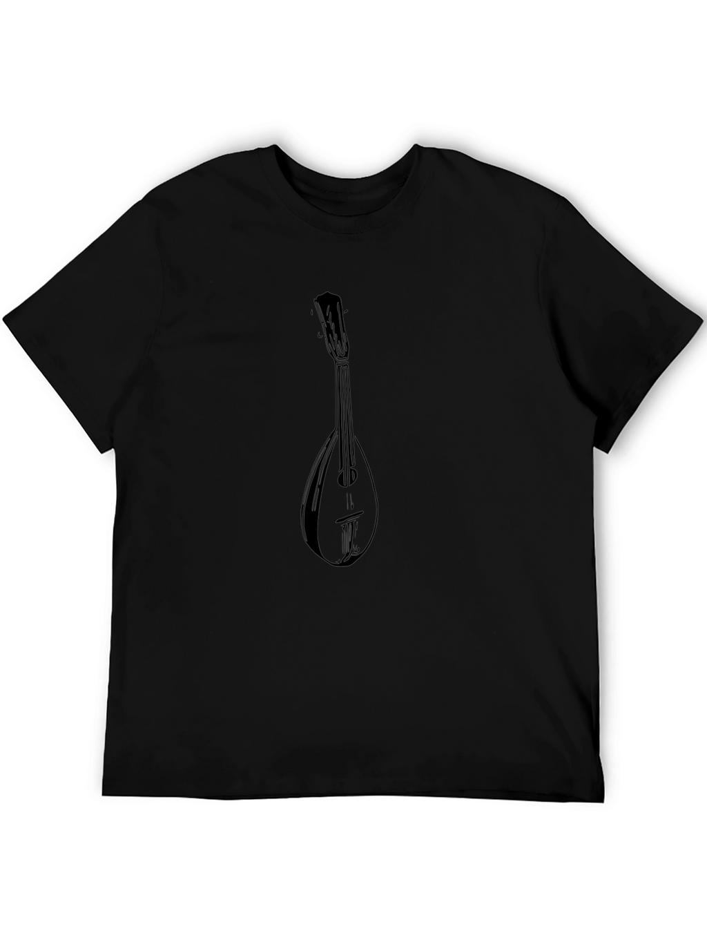 Mens Black Mandolin Graphic Tee