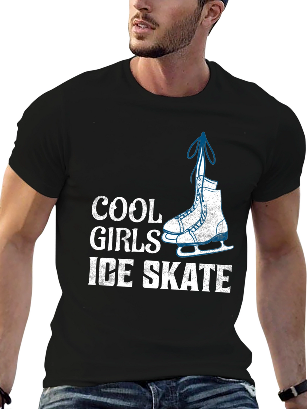 Cool Girls Ice Skate Graphic Tee - Black