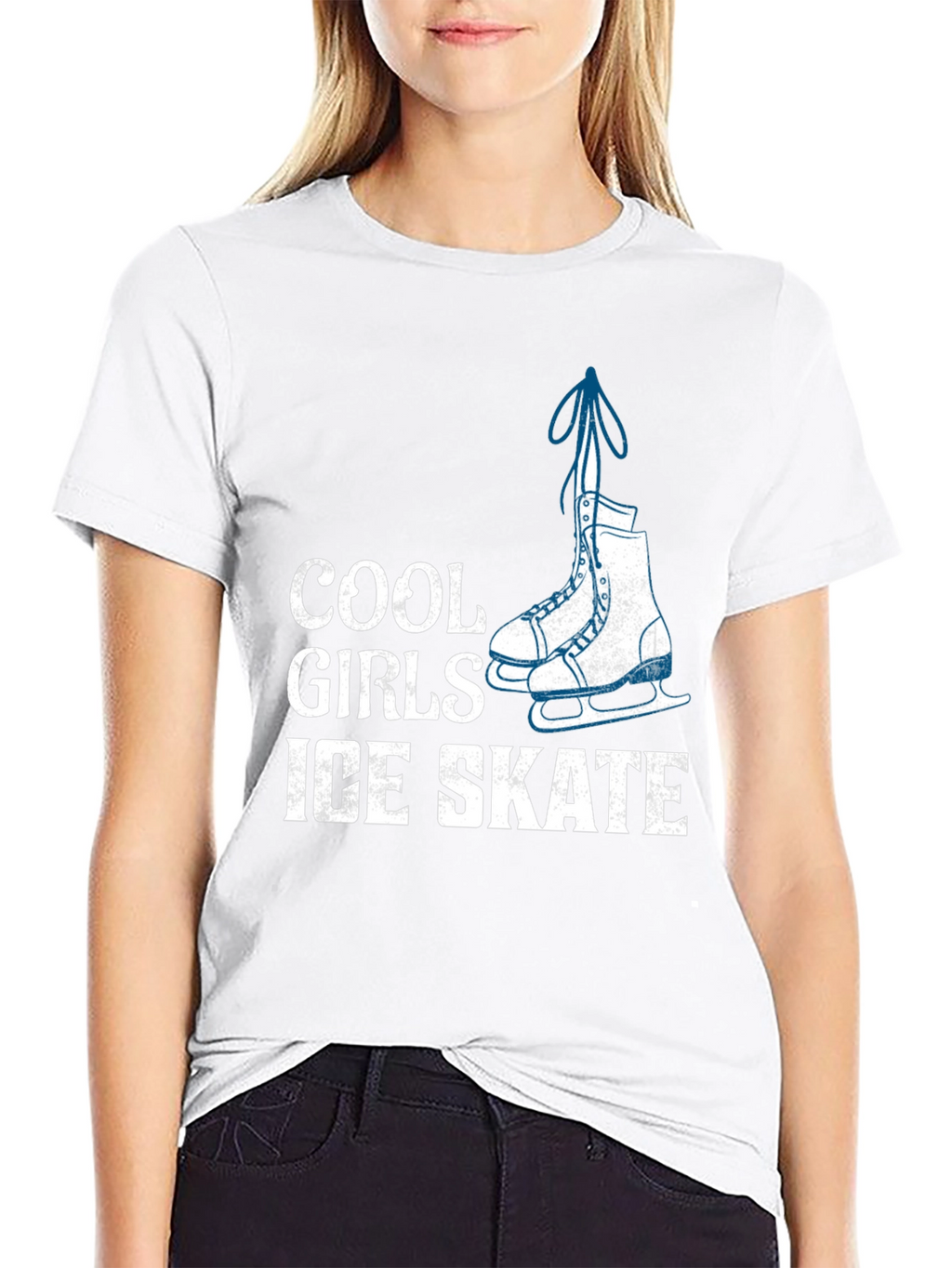 Cool Girls Ice Skate Graphic Tee - Black