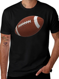 Football Graphic Tee - Black Cotton Shirt