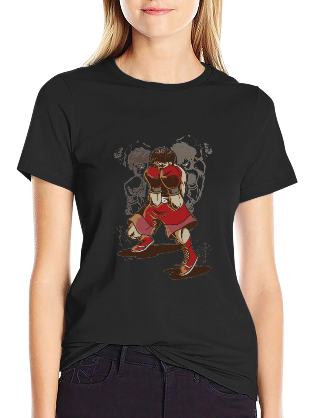 Boxer Graphic T-Shirt - Retro Sports Style Tee