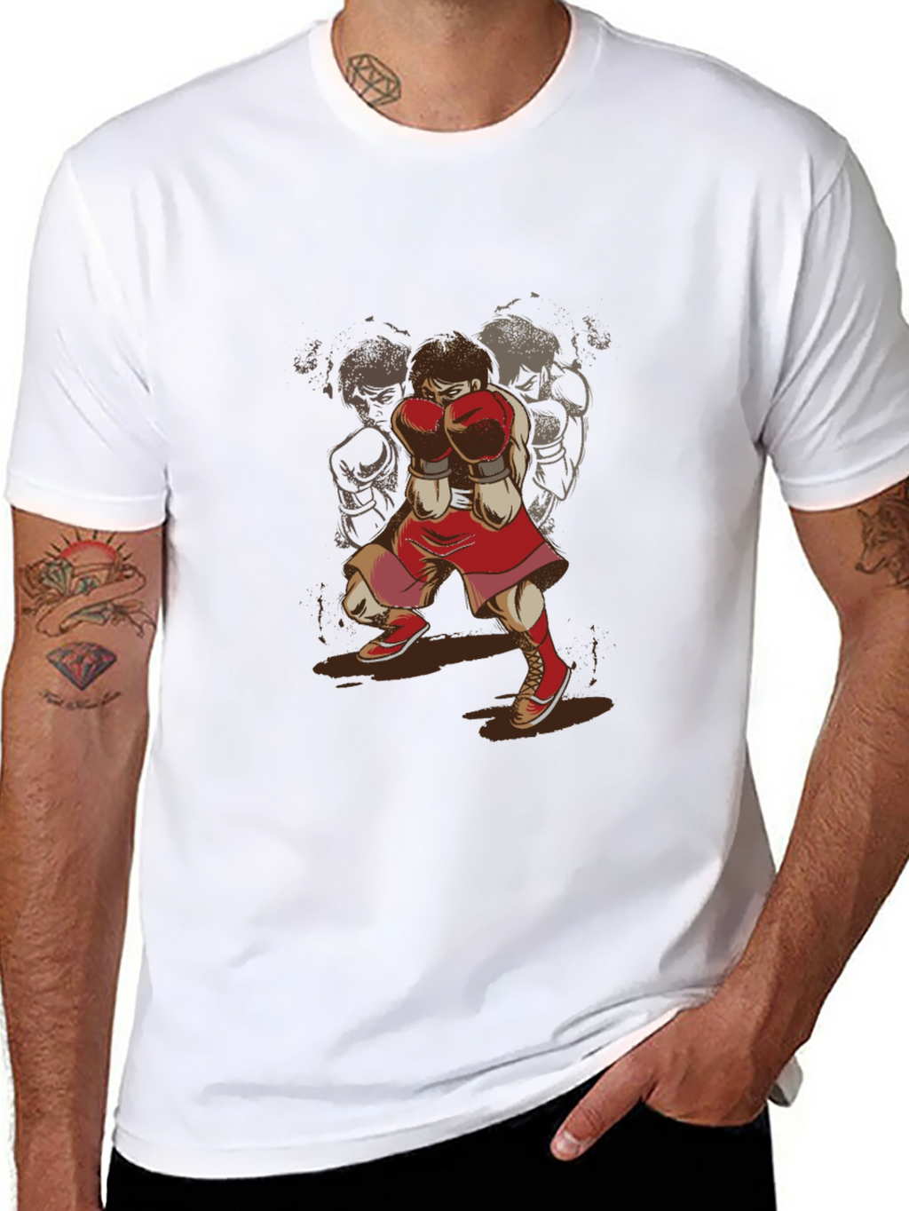 Boxer Graphic T-Shirt - Retro Sports Style Tee